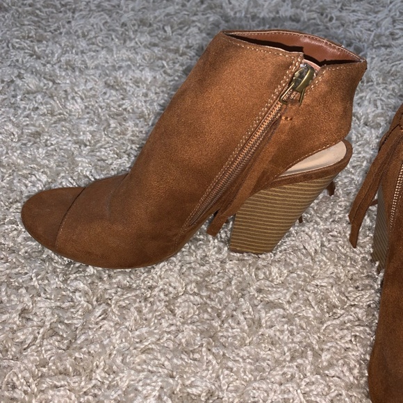 Suede Open Toe Booties - Picture 3 of 4